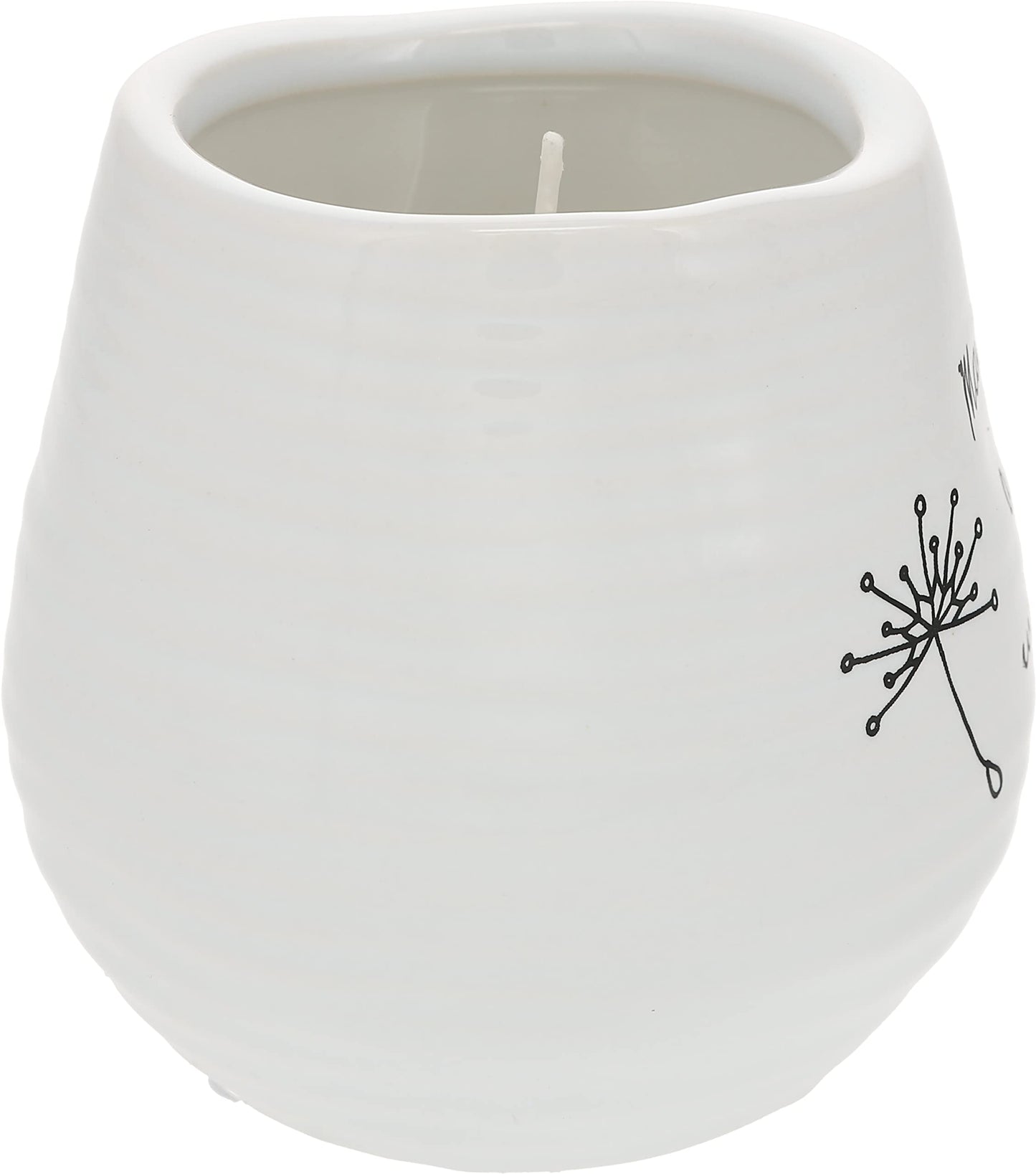 Pavilion - Make a Wish White Ceramic Soy Serenity Scented Candle, 8 oz