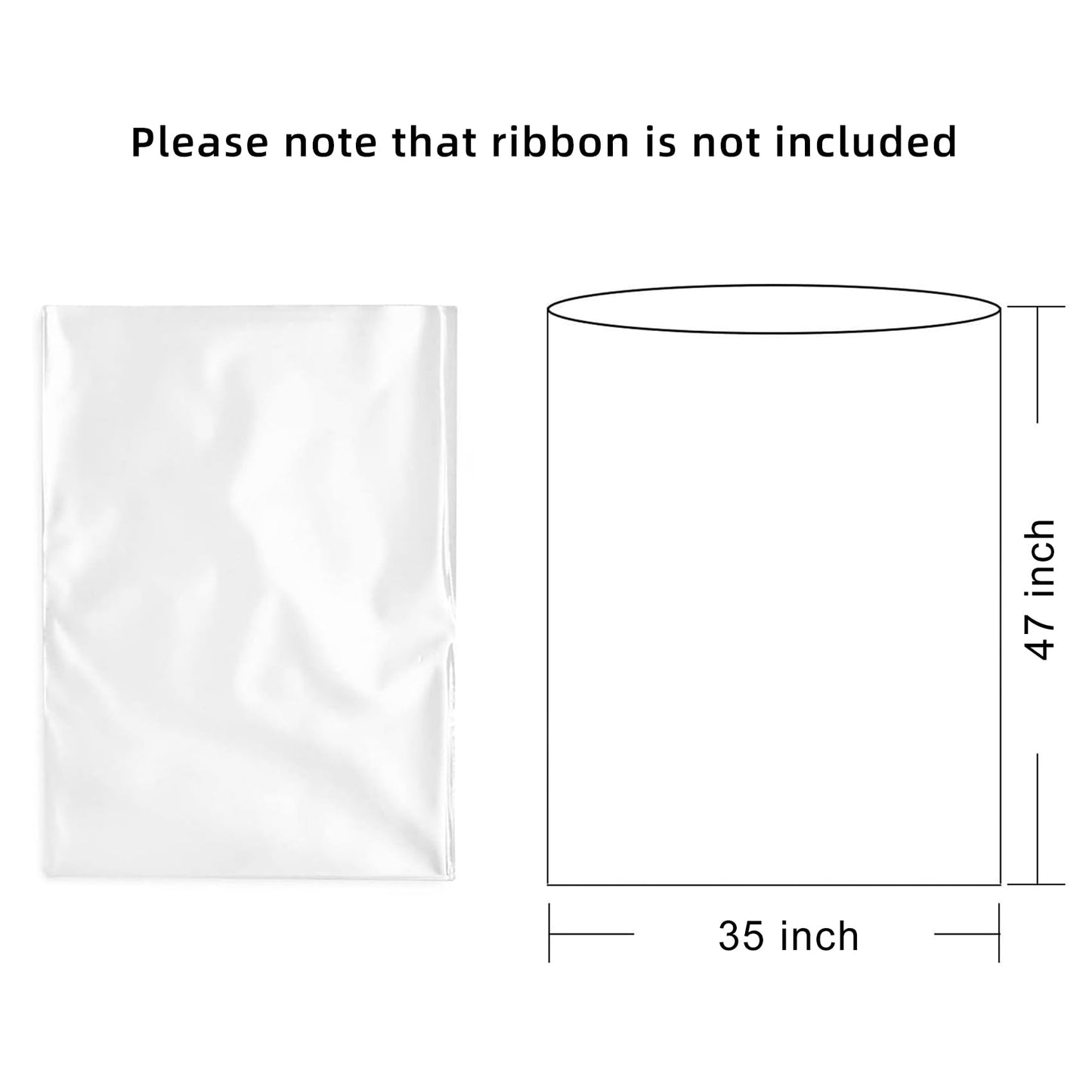 Morepack Extra Large Clear Cellophane Bags, 35" x 47" (10 Pieces)
