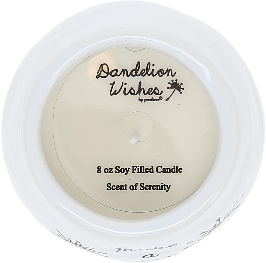 Pavilion - Make a Wish White Ceramic Soy Serenity Scented Candle, 8 oz
