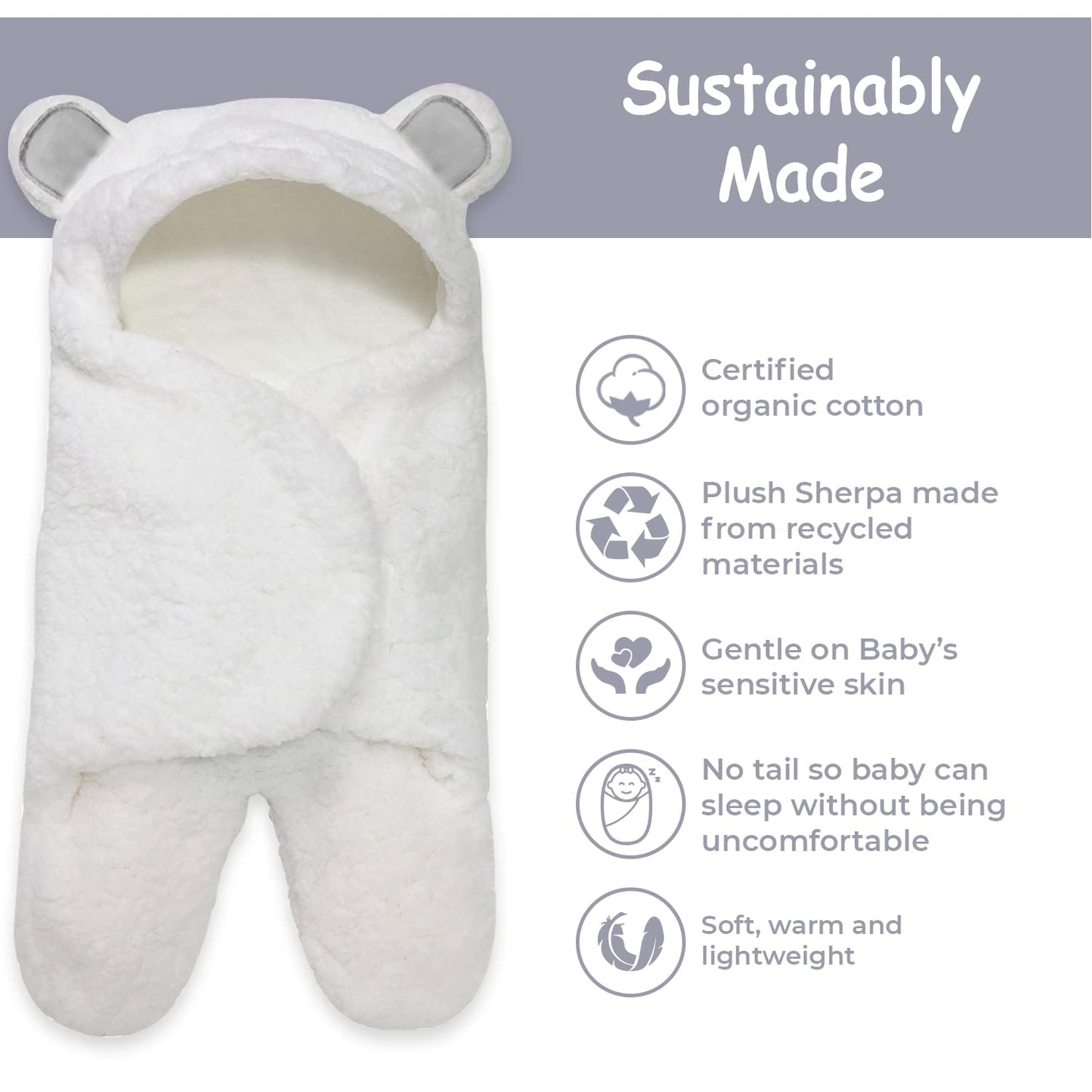 NEW BABY: Bear Organic Newborn Swaddle Baby Blanket