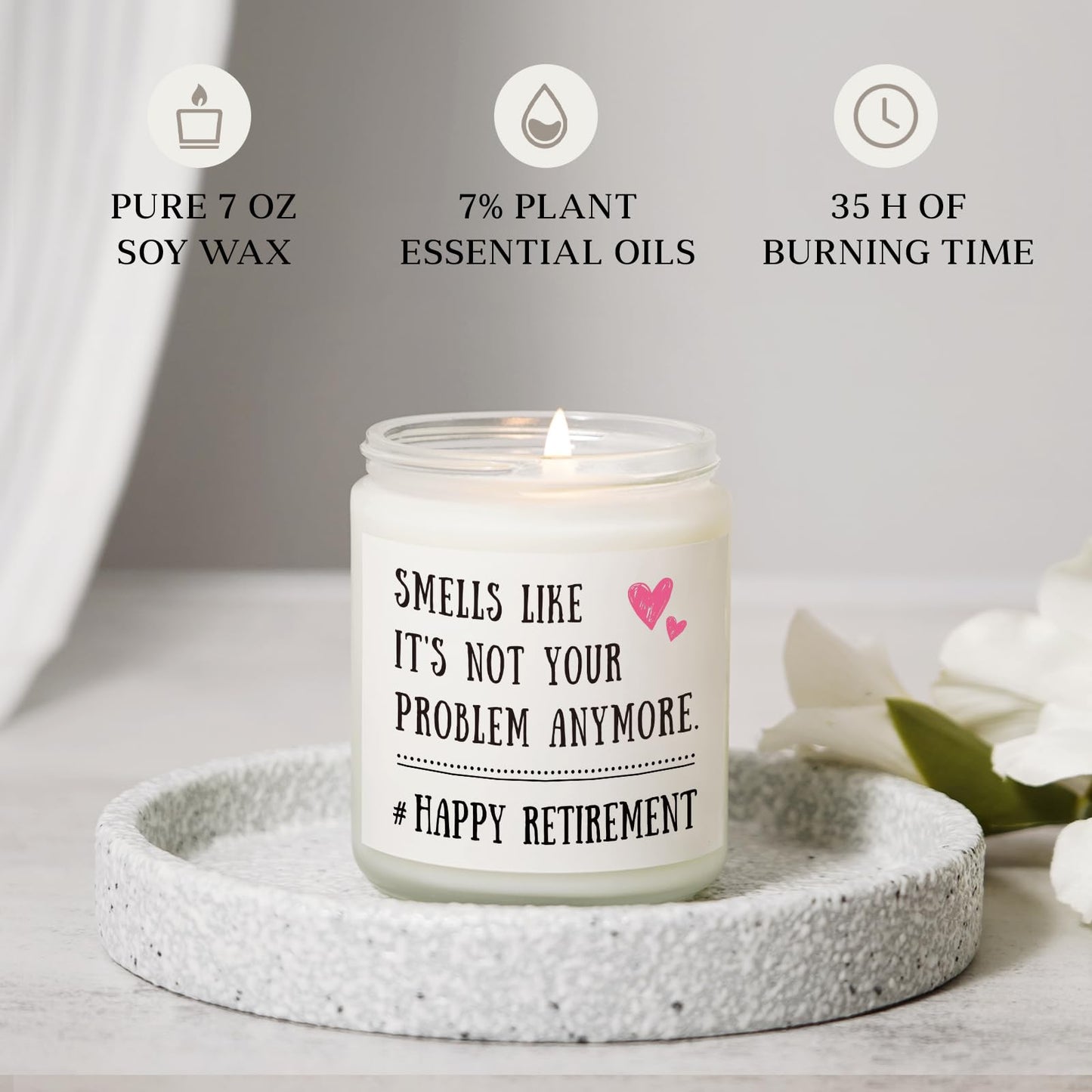 RETIREMENT: Funny Handmade Retirement Candle, 7 Oz
