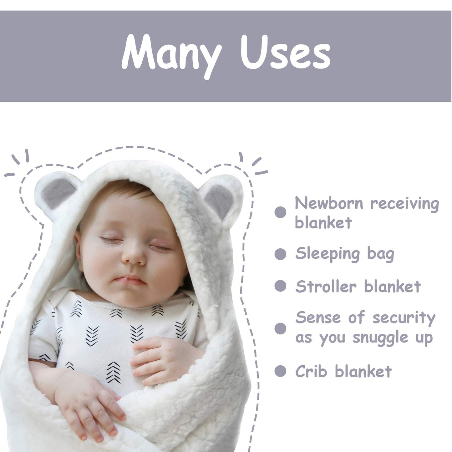 NEW BABY: Bear Organic Newborn Swaddle Baby Blanket