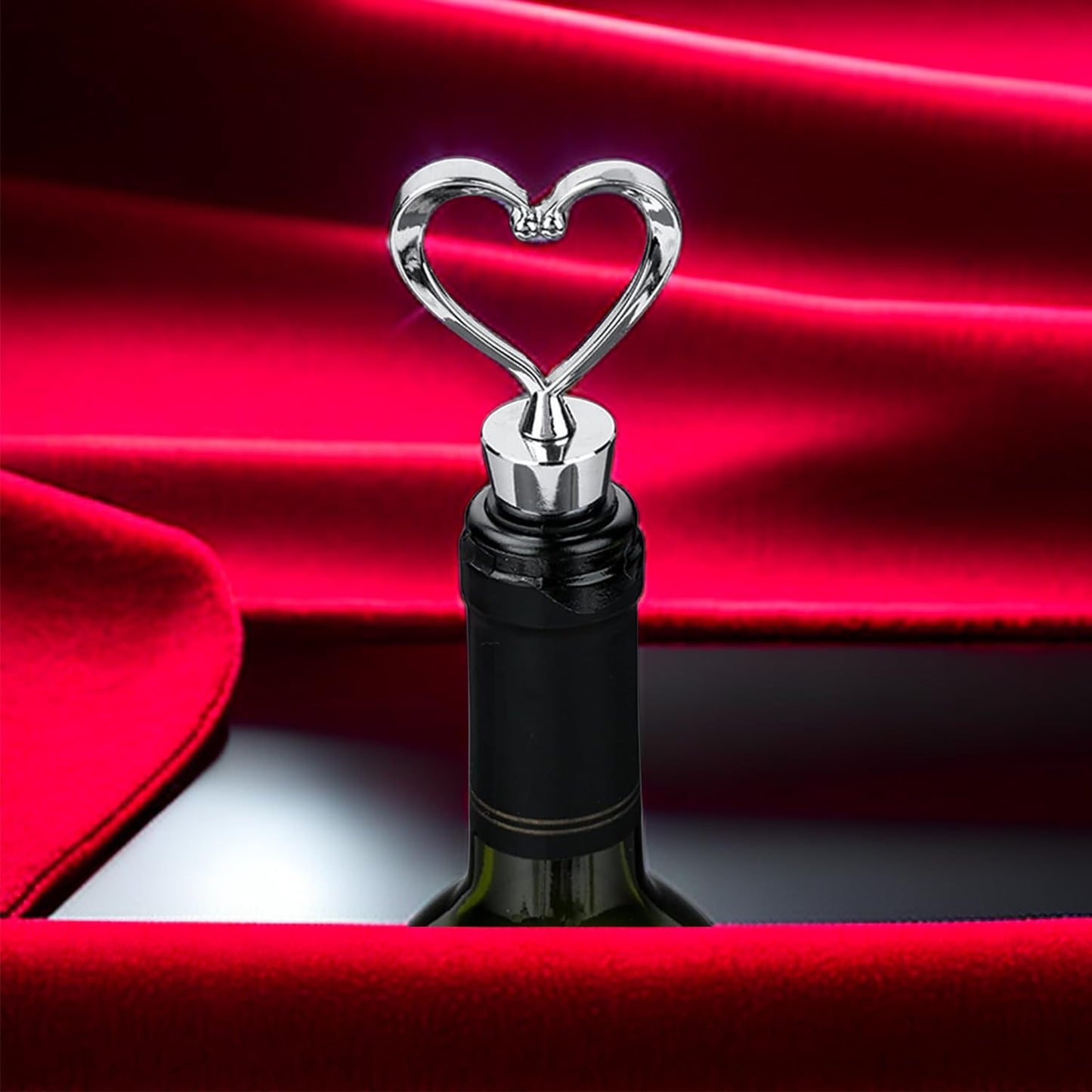 VALENTINE'S DAY: Heart Shape Heart Wine Bottle Stoppers for Guests (3 Pieces)