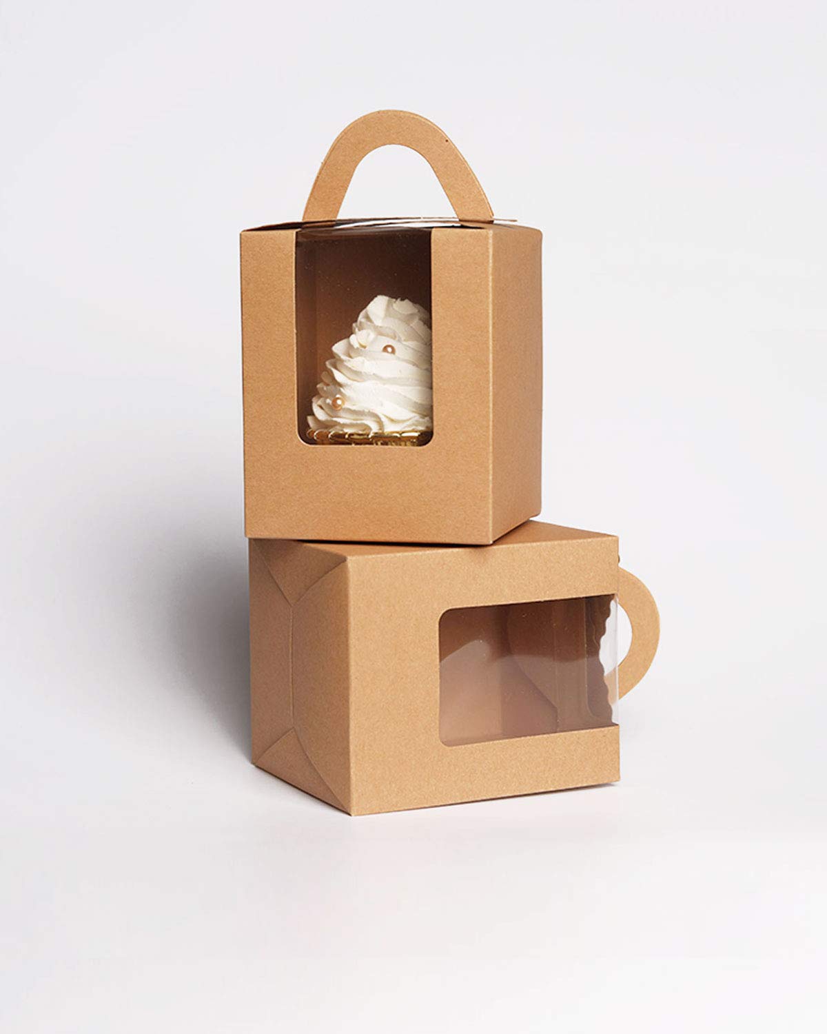 Kraft Single Cupcake Boxes with Window (60 Count)
