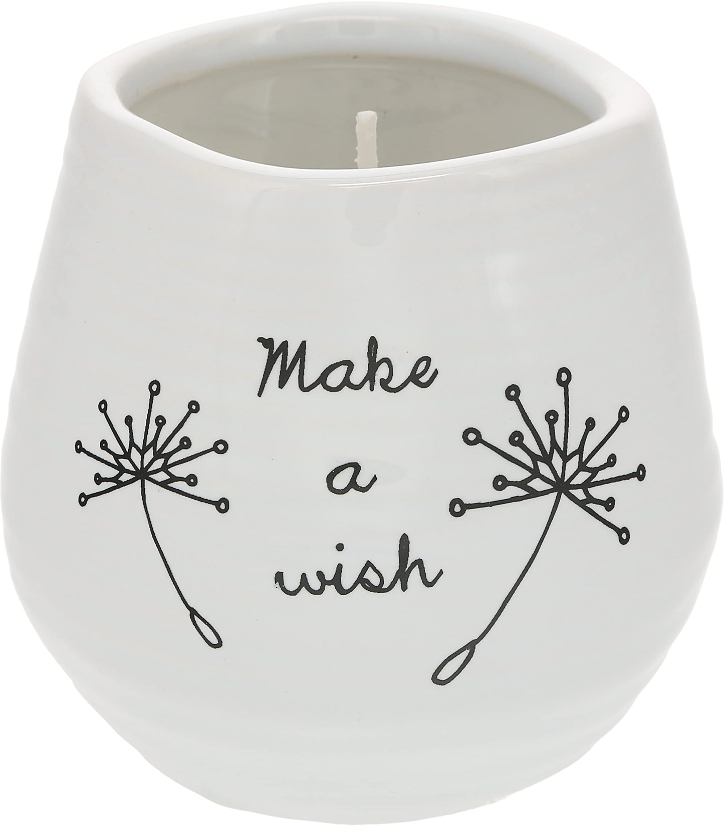 Pavilion - Make a Wish White Ceramic Soy Serenity Scented Candle, 8 oz