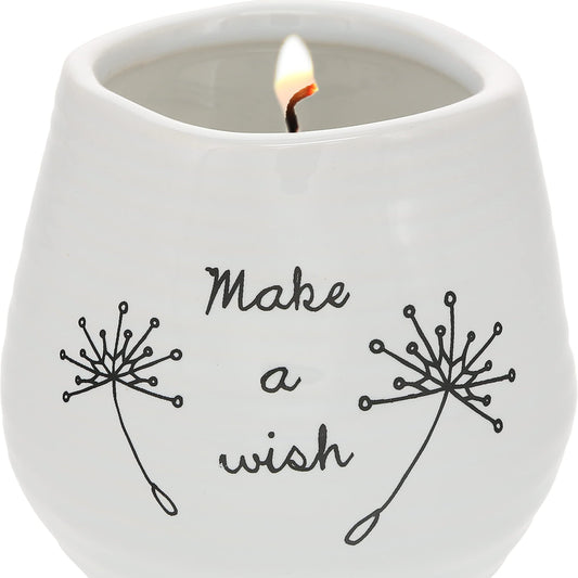 Pavilion - Make a Wish White Ceramic Soy Serenity Scented Candle, 8 oz