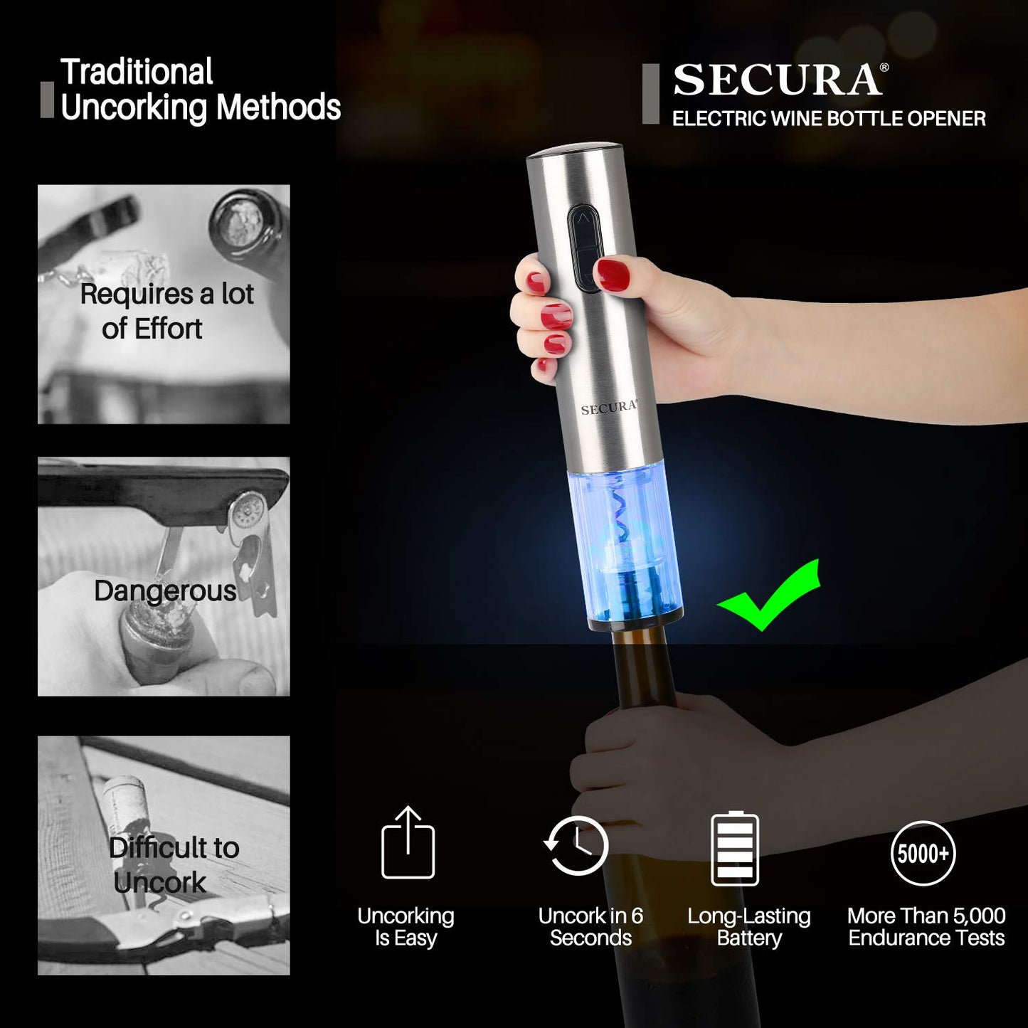 HOUSIVERSARY: Stainless Steel Electric Wine Opener