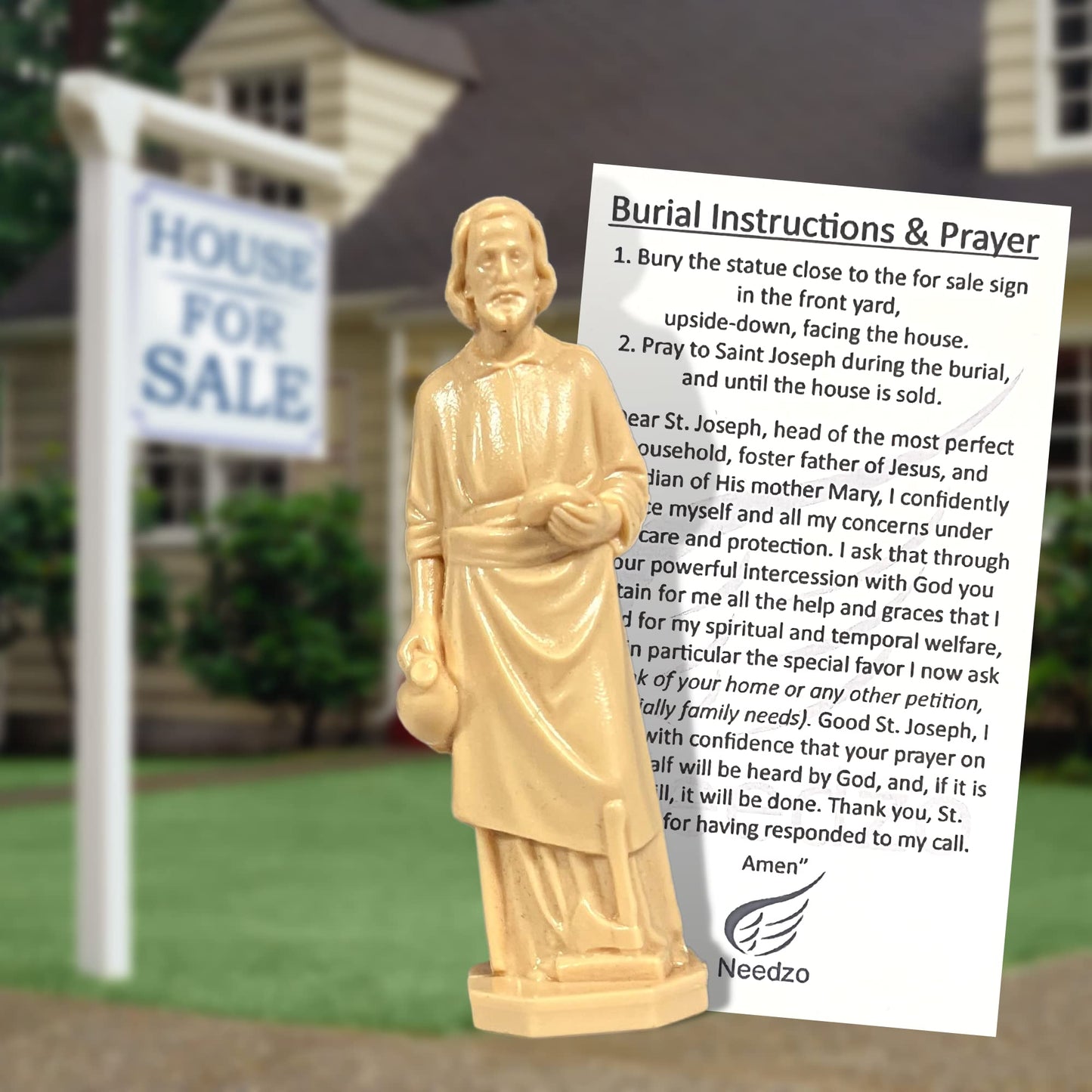 NEW LISTING: Saint Joseph Statue Home Seller Kit with Prayer Card and Instructions