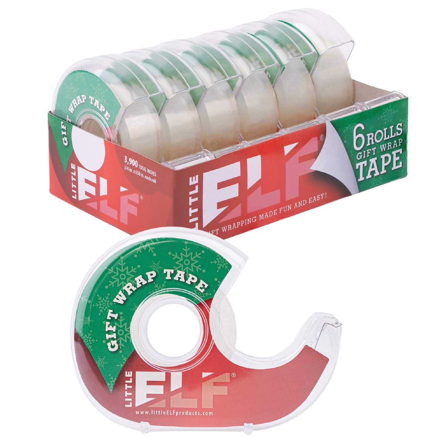 Little Elf Transparent Gift Wrap Tape (6 Rolls)