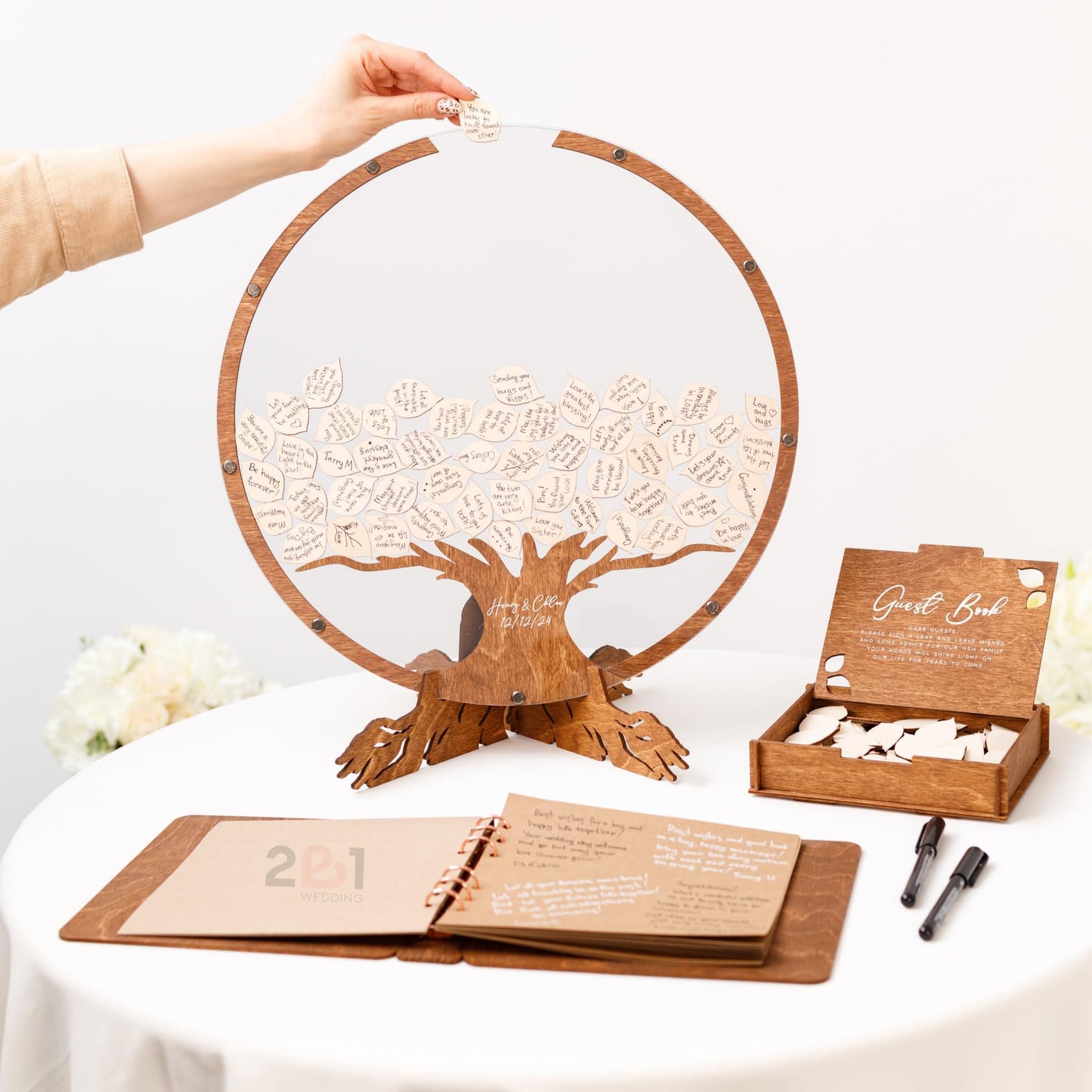 WEDDING: Personalized Wedding Guest Book Alternative - Tree Leaves Guest Book