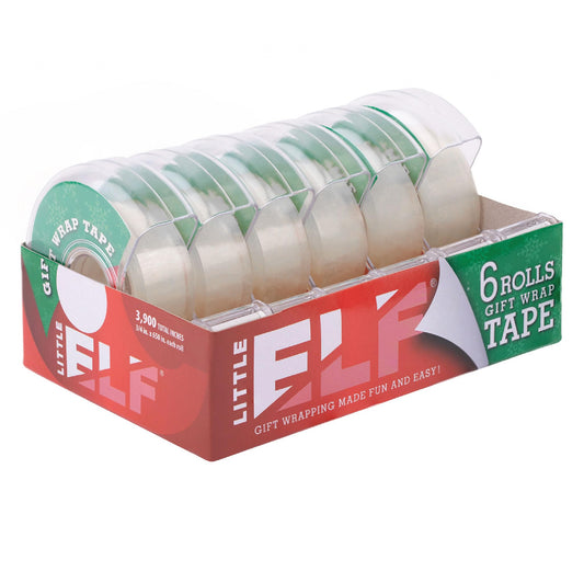 Little Elf Transparent Gift Wrap Tape (6 Rolls)