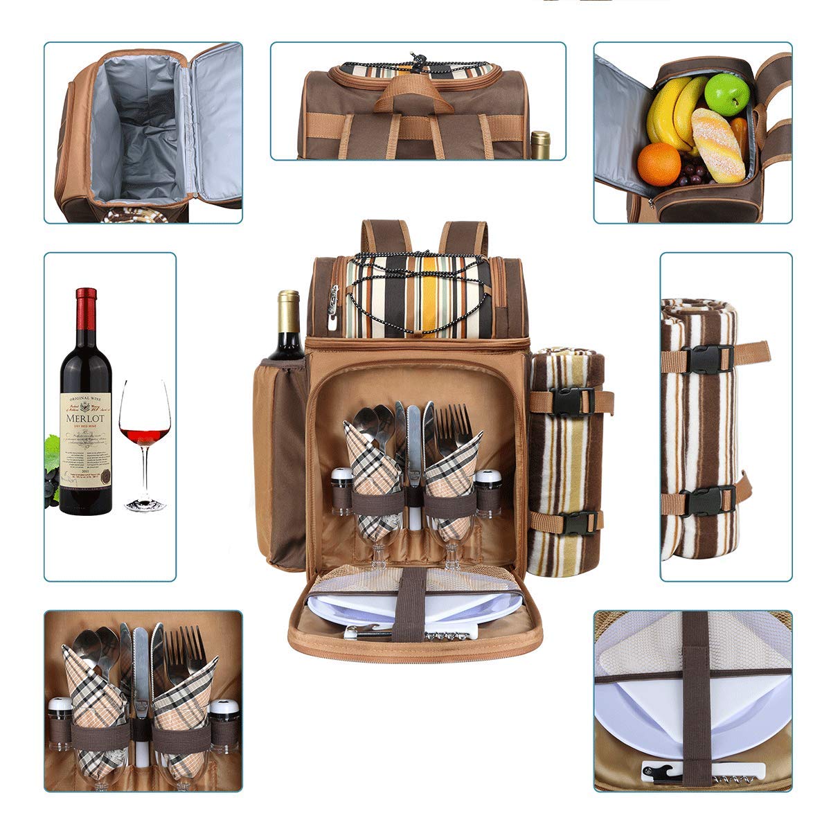 WEDDING: Picnic Basket Backpack for 2