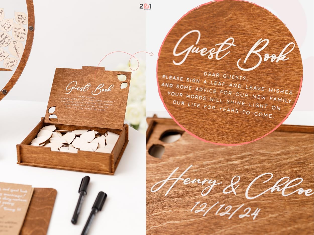 WEDDING: Personalized Wedding Guest Book Alternative - Tree Leaves Guest Book