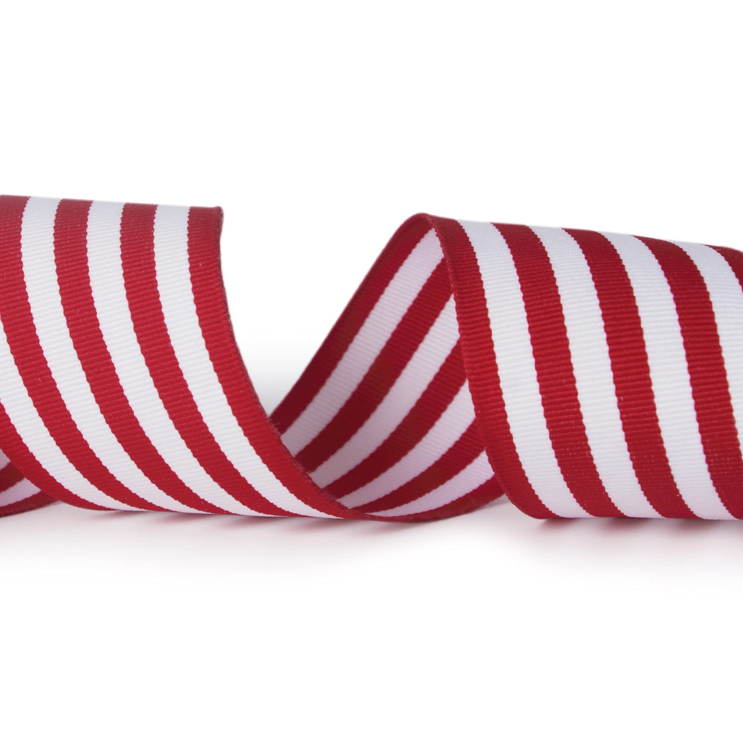 Ribbli Red and White Striped Grosgrain Ribbon, 1-1/2" x10 Yard