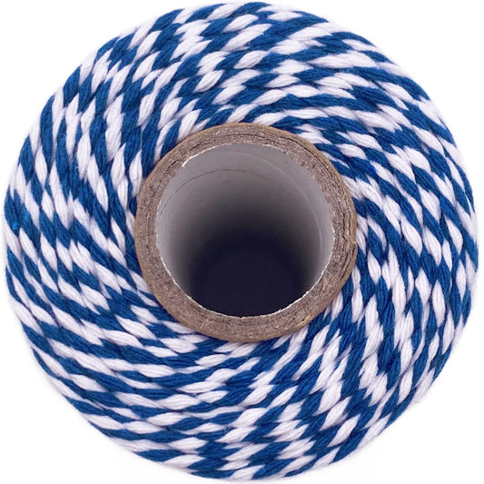Royal Blue and White Cotton Bakers Twine (328 Feet)