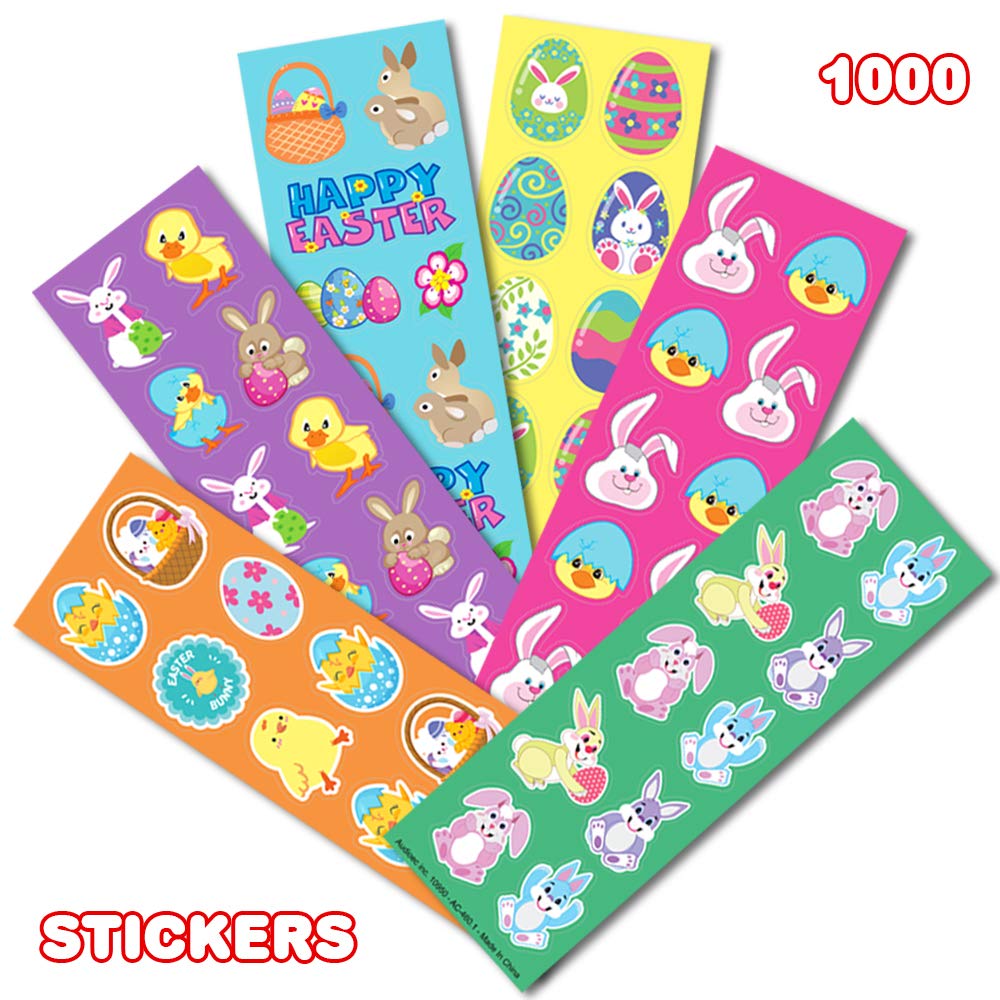 ArtCreativity Assorted Easter Stickers for Kids (100 Sheets with Over 1,000 Stickers)