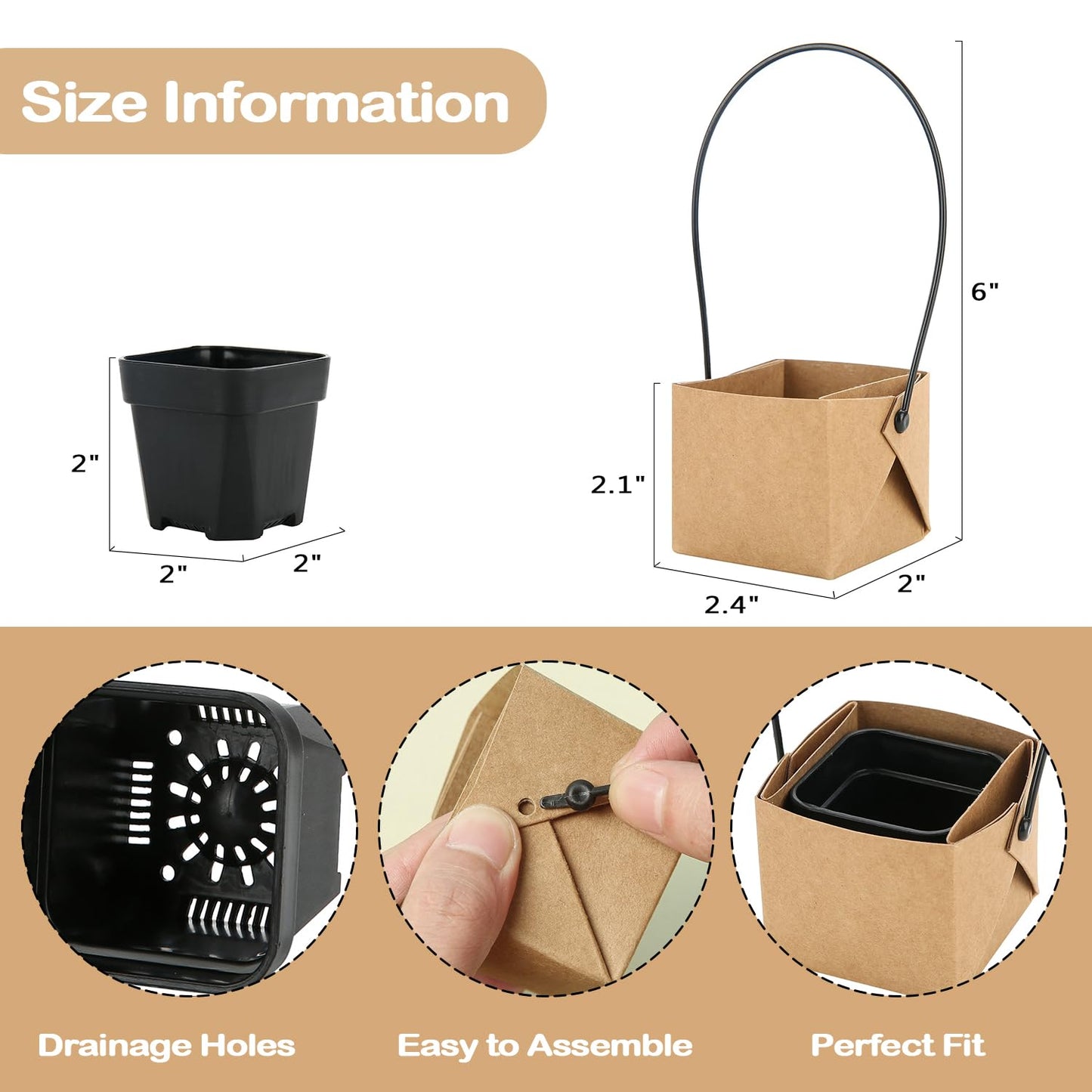 Luck Juju Tiny Succulent Pot and Kraft Paper Bag (20 Count)