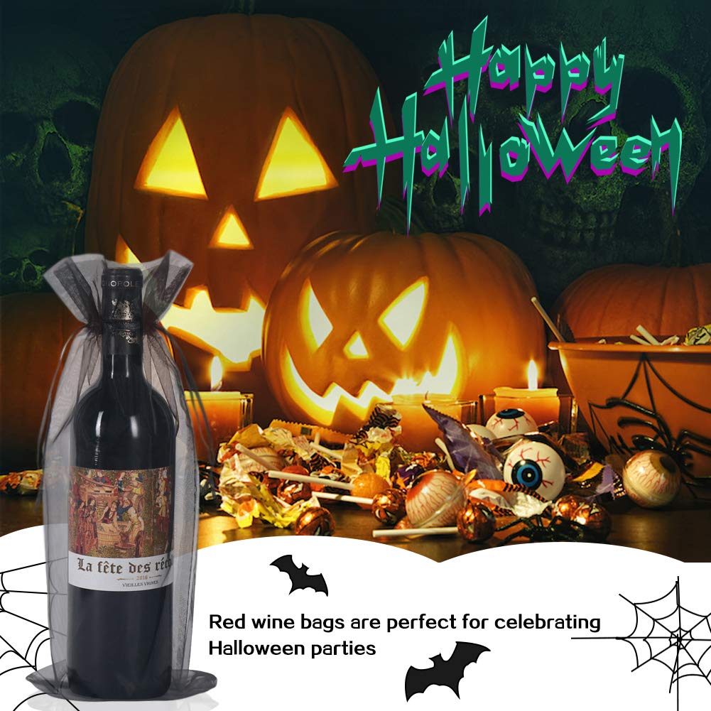 HRX Package Black Organza Wine Bags (30 Pieces)