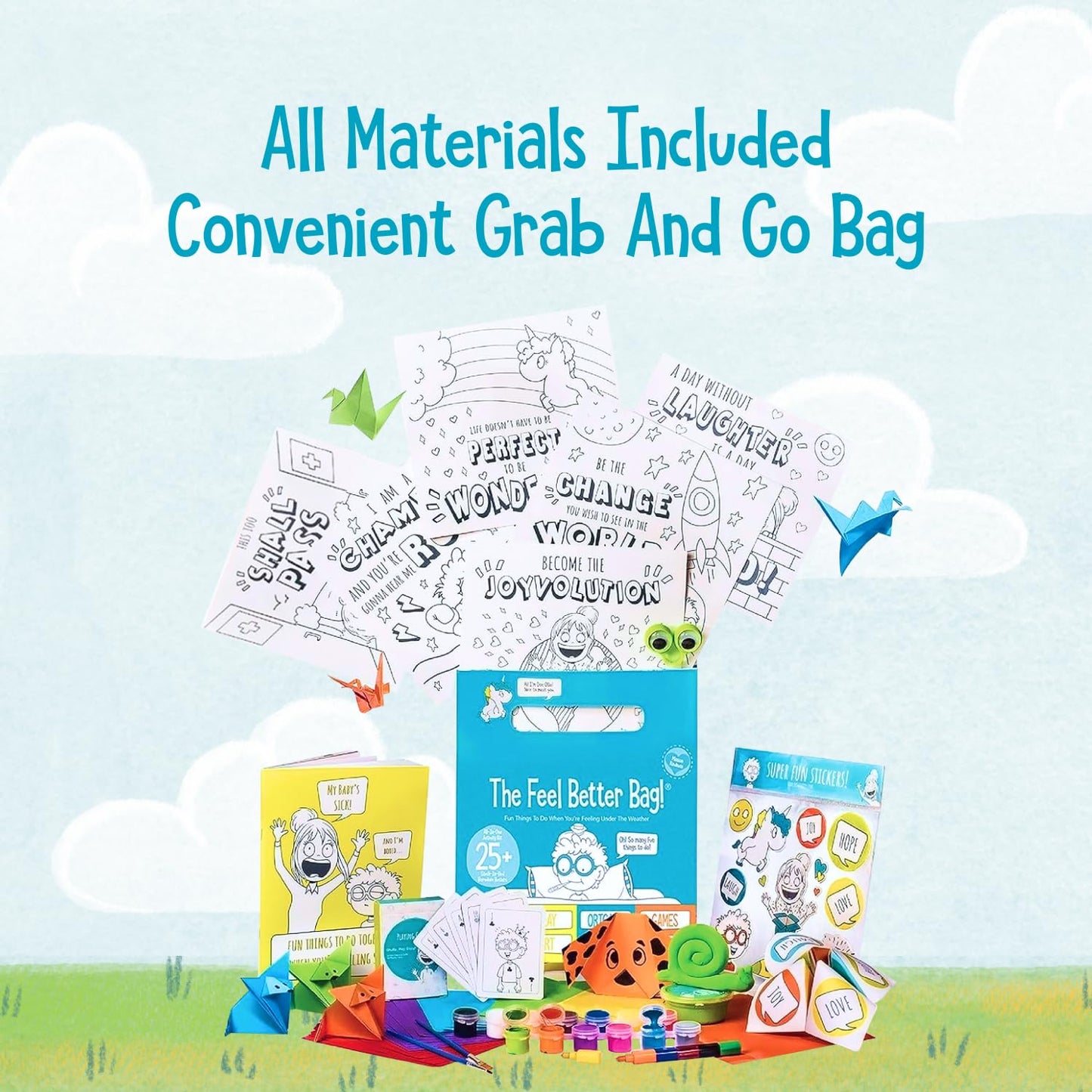 Open the Joy Feel Better Bag: Kids' Get Well Soon Gift Basket