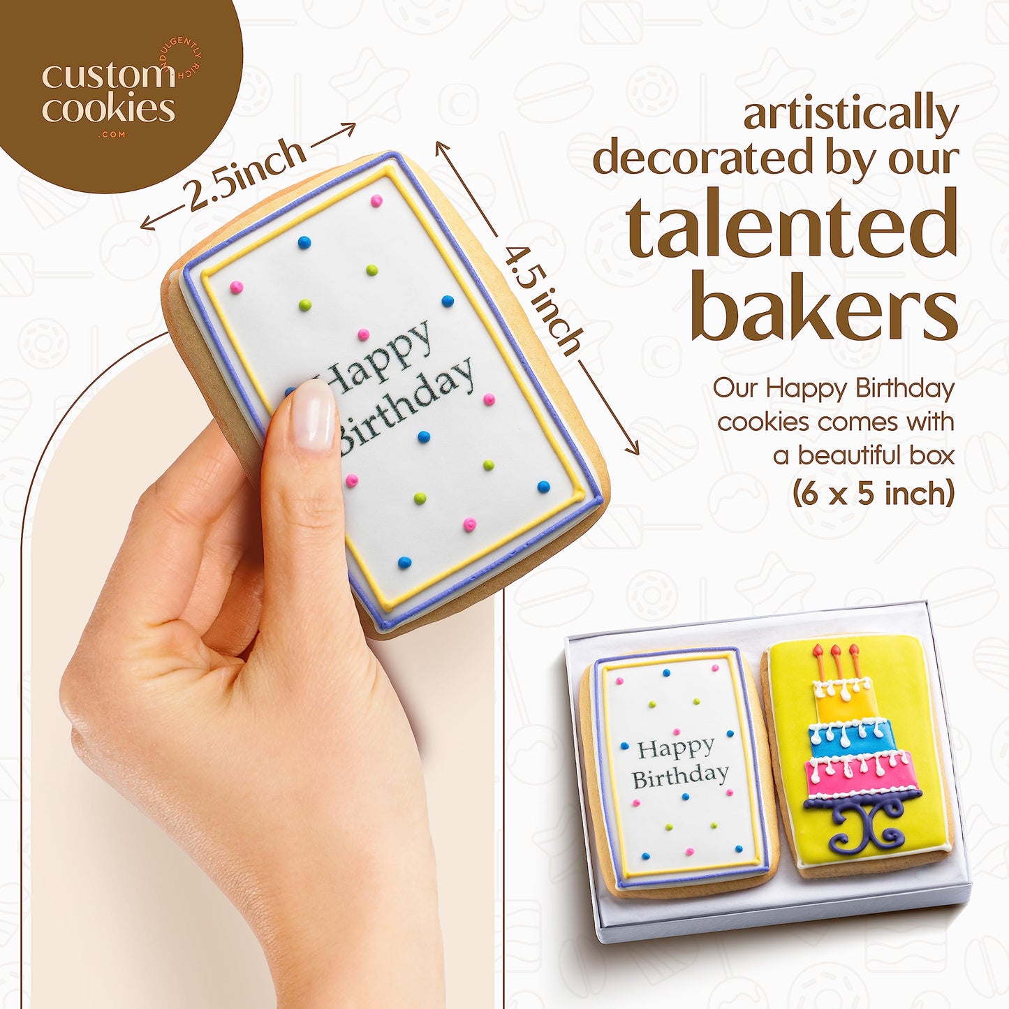 BIRTHDAY: Gourmet Happy Birthday Hand Decorated Vanilla Sugar Cookies