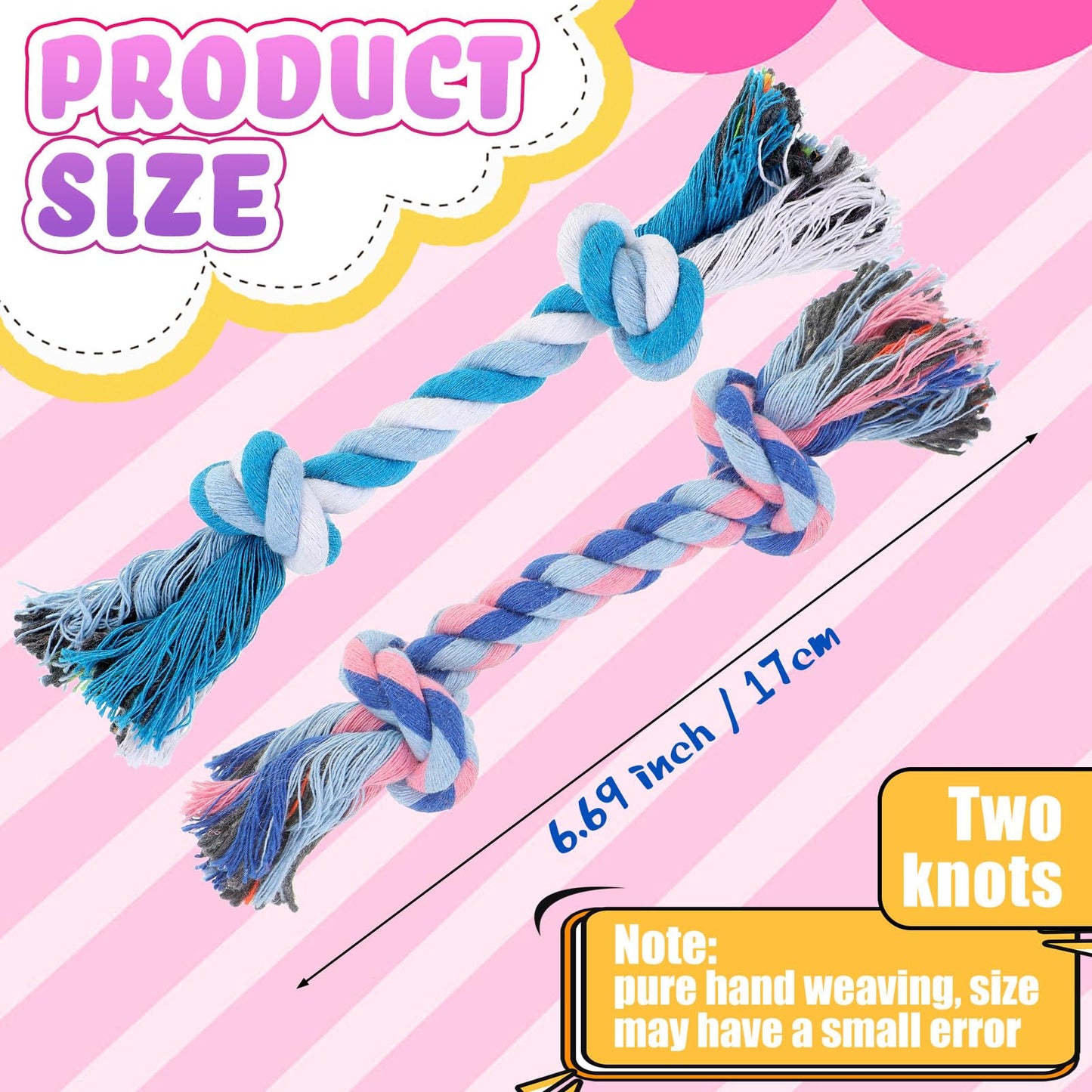 Paterr Multi-color Rope Dog Toys (12 Pieces)