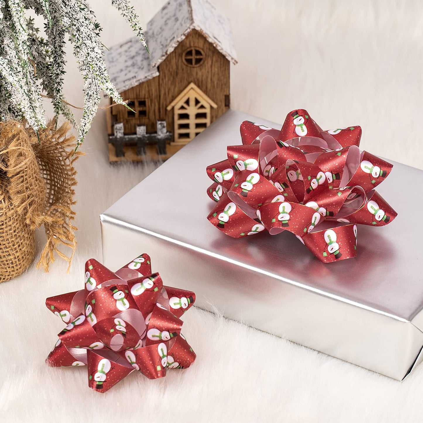 RUSPEPA Red and Green Christmas Gift Bow Assortment (24 Bows)