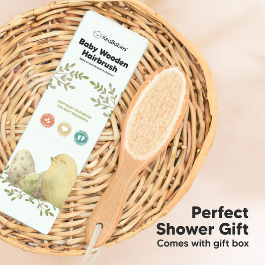 NEW BABY: Baby Hair Brush with Soft Goat Bristles