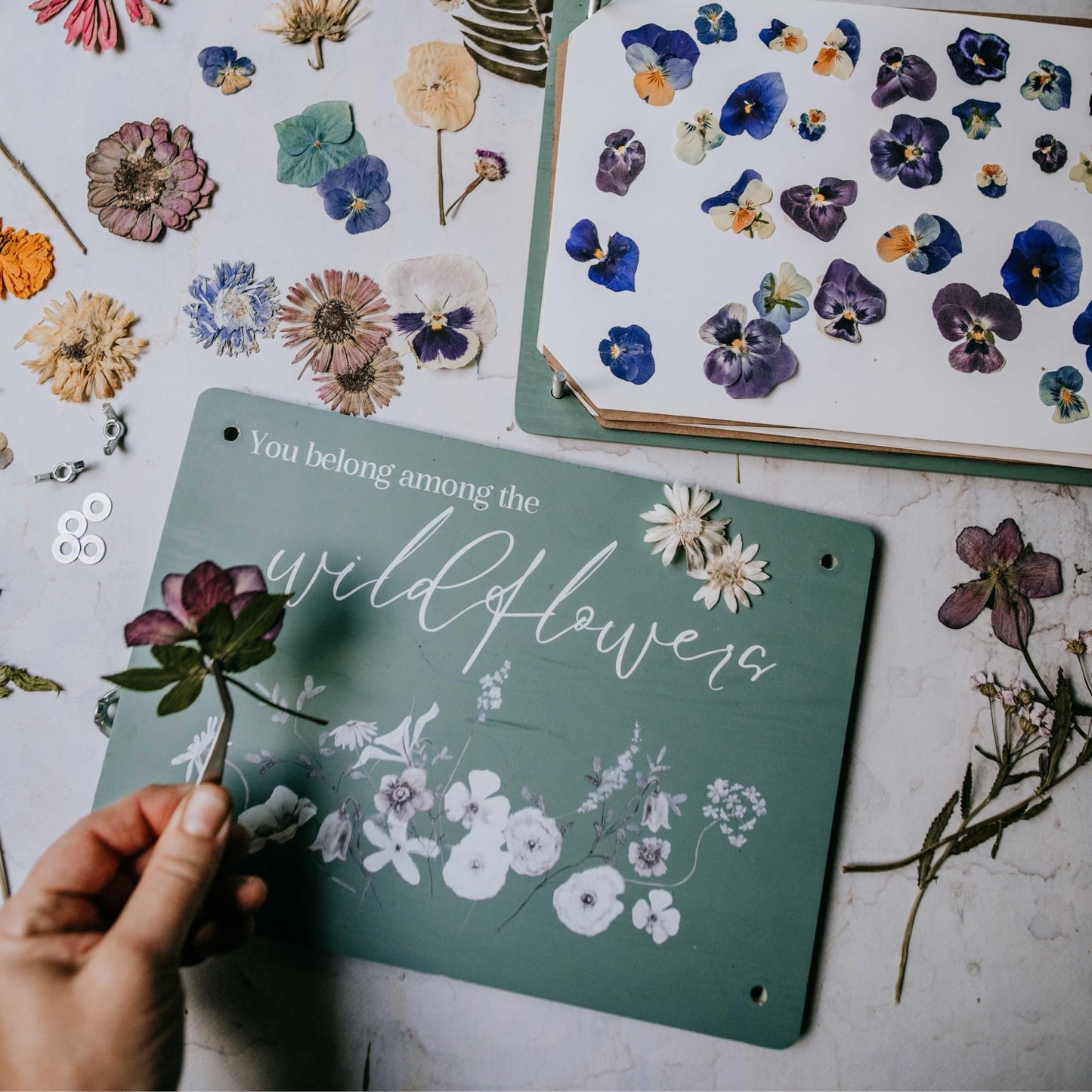 RETIREMENT: Hygge & Sage Extra Large Wooden Flower Press Artistry Kit with Nature Journal