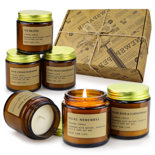 6 Pack Scented Aromatherapy Candle Gift Set
