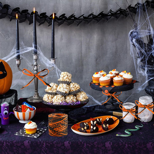 Kinglake Halloween Orange and Black Raffia Ribbon (394 Feet)