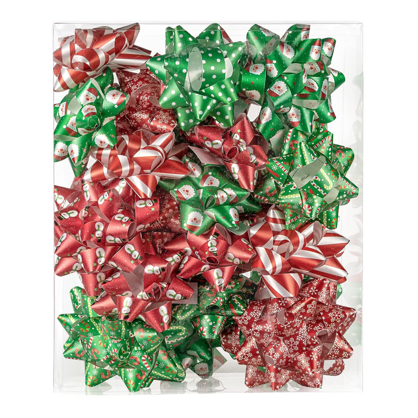 RUSPEPA Red and Green Christmas Gift Bow Assortment (24 Bows)