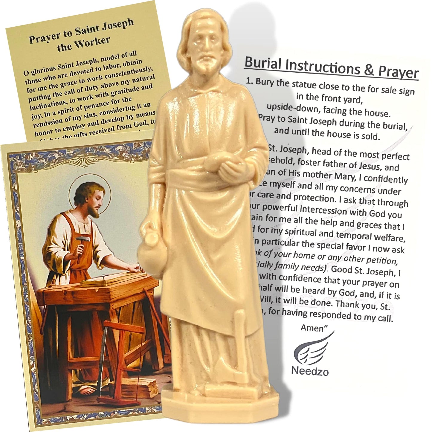 NEW LISTING: Saint Joseph Statue Home Seller Kit with Prayer Card and Instructions