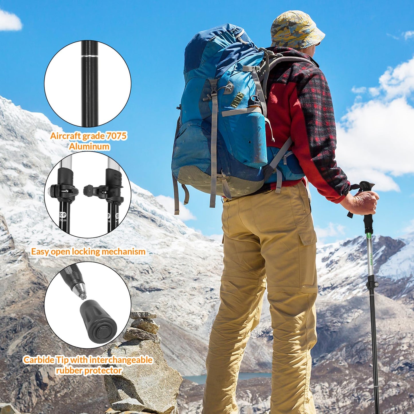 RETIREMENT: Travel Folding Trekking Hiking Pole with Carrying Case