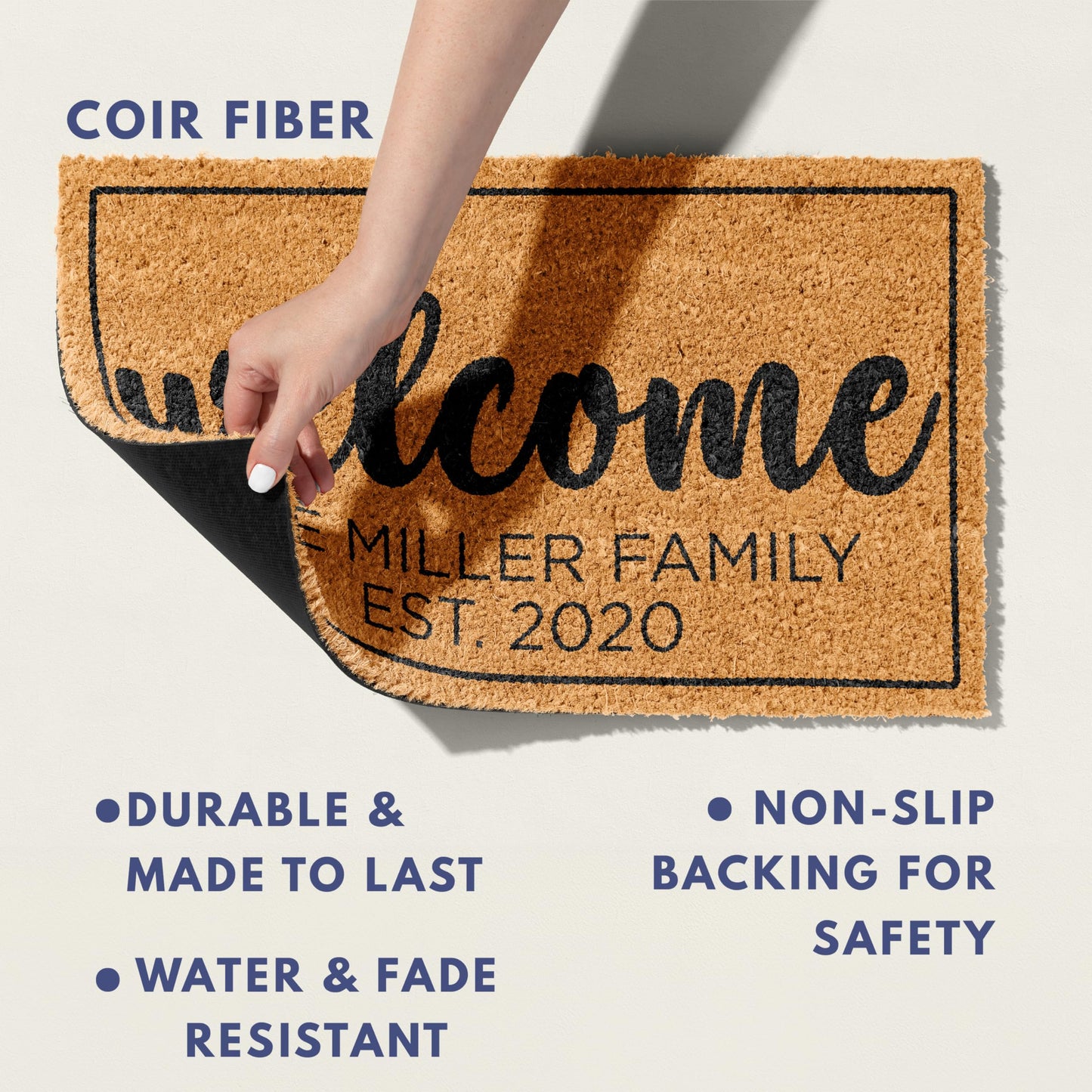 WEDDING: Personalized Welcome Doormat With Name and Wedding Year