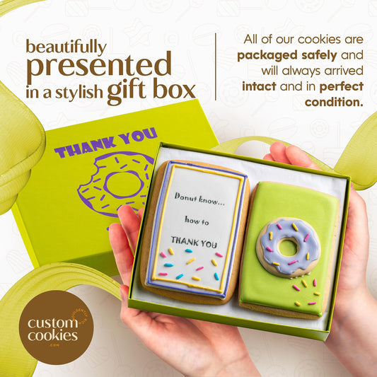 THANK YOU: Gourmet Cookie Hand Decorated Vanilla Sugar Cookies