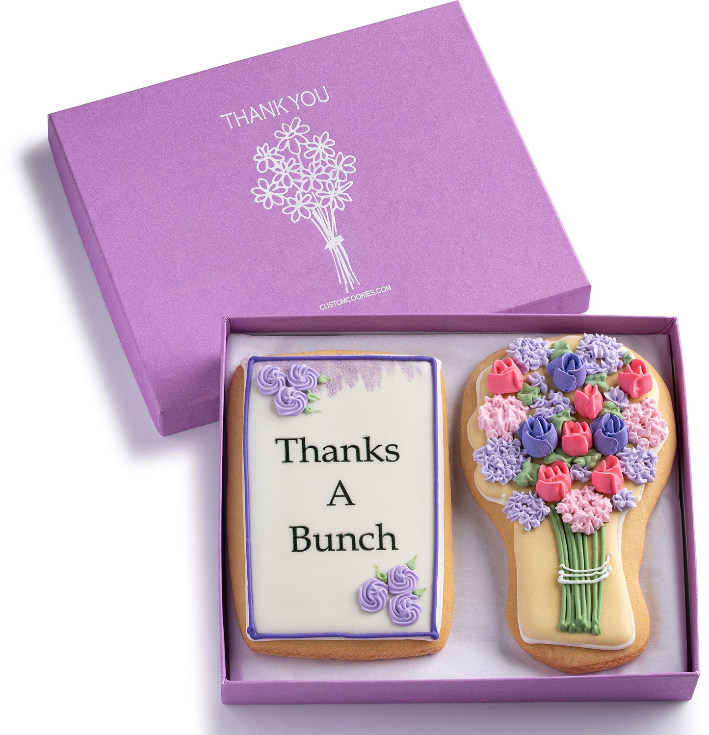 THANK YOU: Gourmet Floral Hand Crafted Vanilla Sugar Cookies