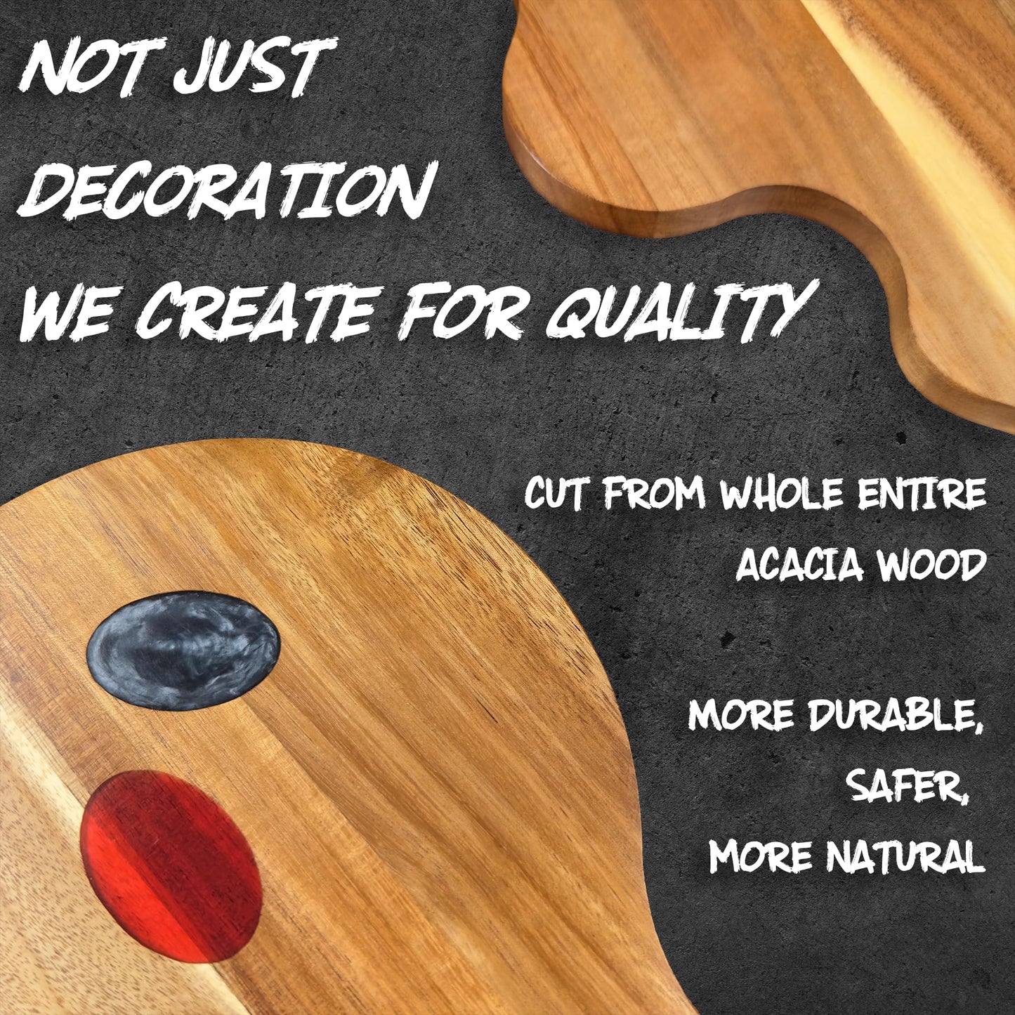 HALLOWEEN: Acacia Wood Cutting Board With Resin Halloween Ghost Pattern