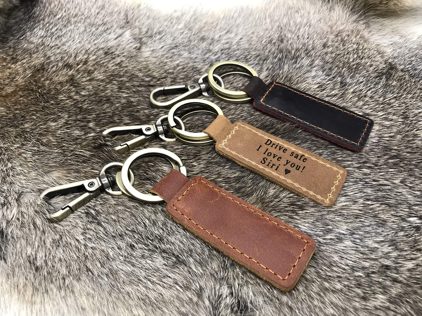 CLOSING: Personalized Leather Keychain