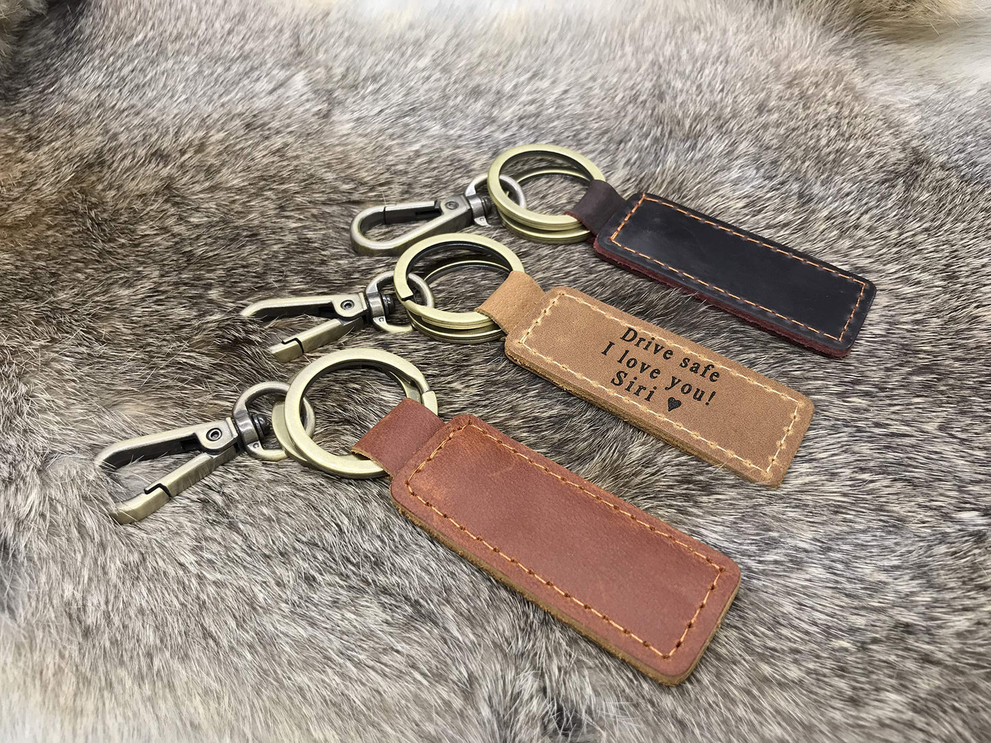 CLOSING: Personalized Leather Keychain
