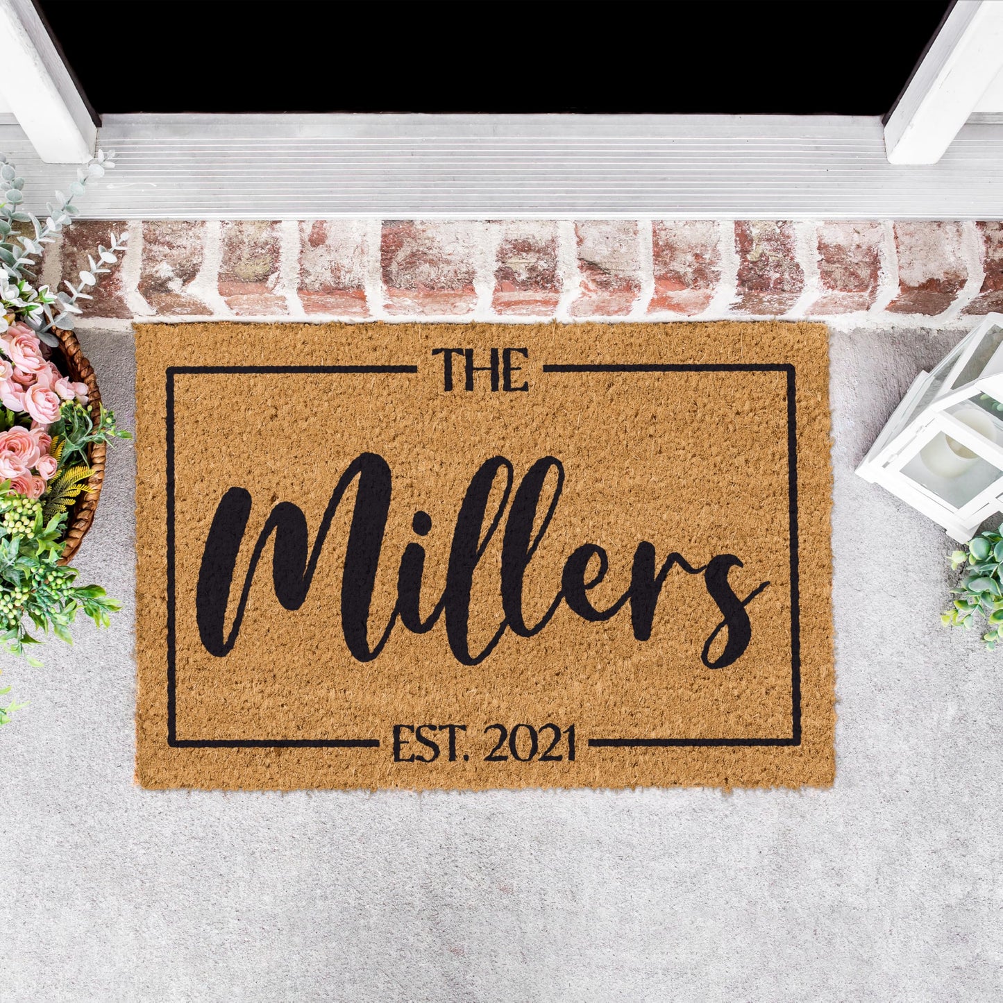 WEDDING: Personalized Welcome Doormat With Name and Wedding Year