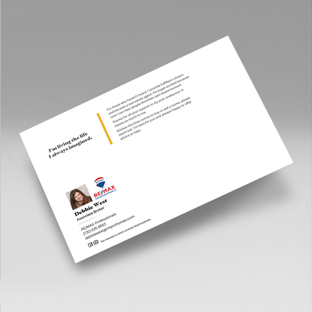 DIRECT MAIL: New Agent Announcement (Pack of 50 Personalized Cards)