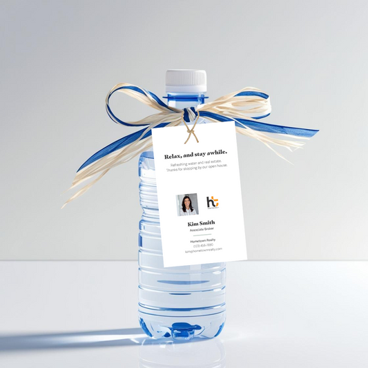 OPEN HOUSE: Bottle Water (10 Personalized Tags)