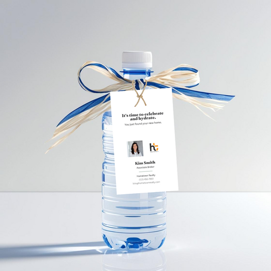 OPEN HOUSE: Bottle Water (10 Personalized Tags)