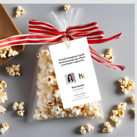 OPEN HOUSE: Popcorn (10 Personalized Tags)