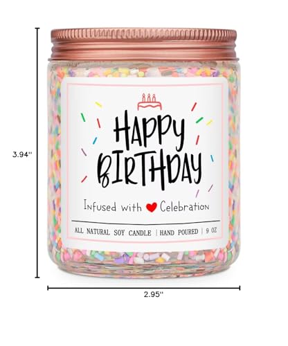 Vanilla Birthday Cake Scented Candle with Sprinkles (7 oz)