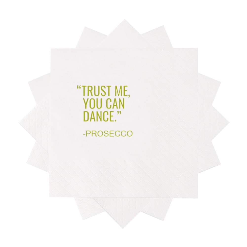 NEW YEARS: Trust Me You Can Dance Prosecco Paper Disposable Party Napkins (100 Pieces)