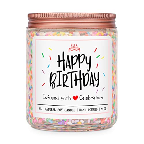 Vanilla Birthday Cake Scented Candle with Sprinkles (7 oz)