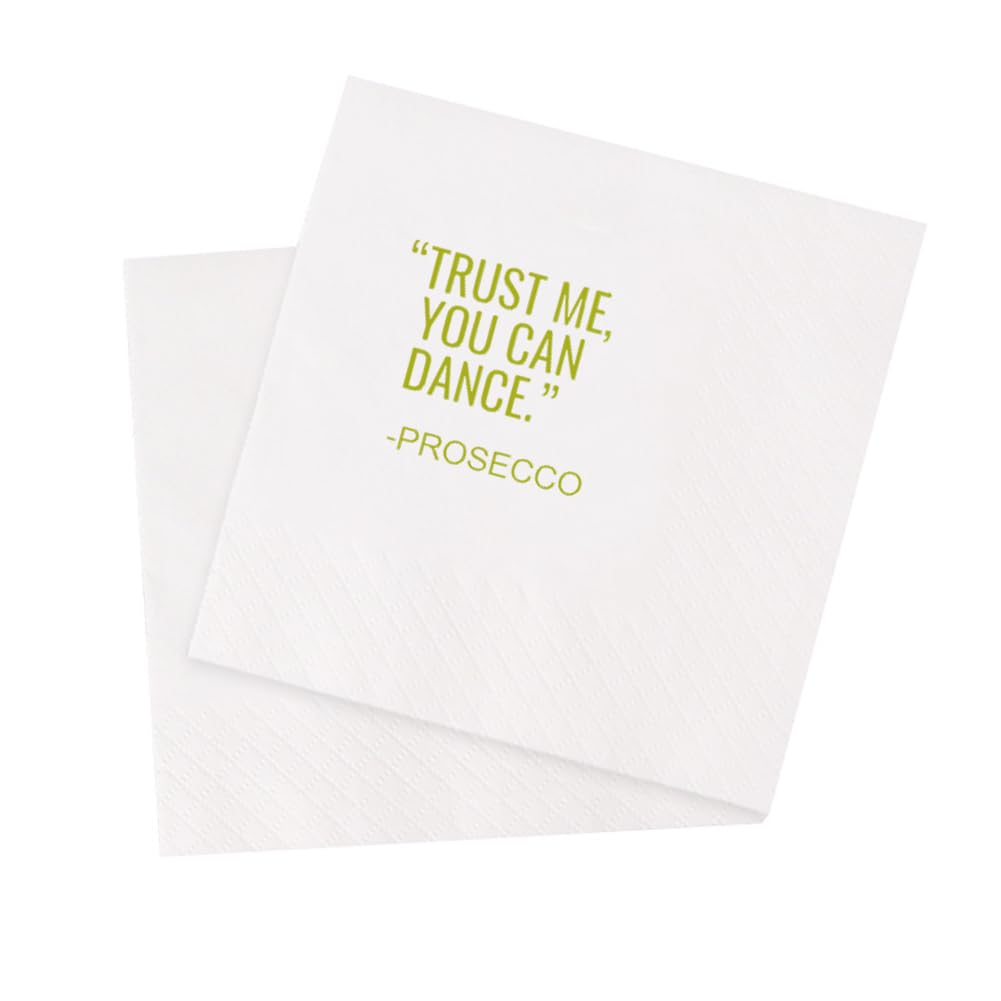 NEW YEARS: Trust Me You Can Dance Prosecco Paper Disposable Party Napkins (100 Pieces)