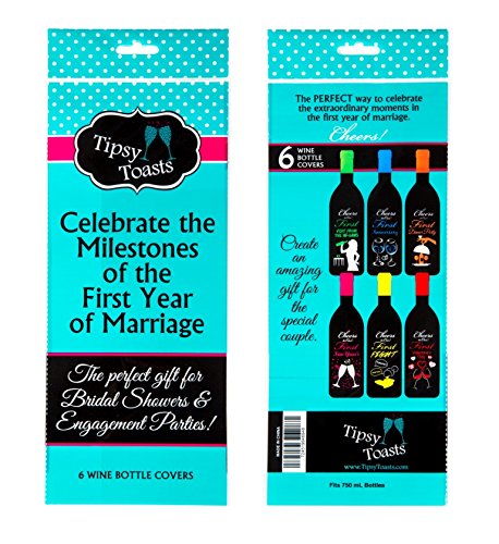 WEDDING: Tipsy Toasts: The Original First Year of Marriage Milestones Wine Bottle Covers