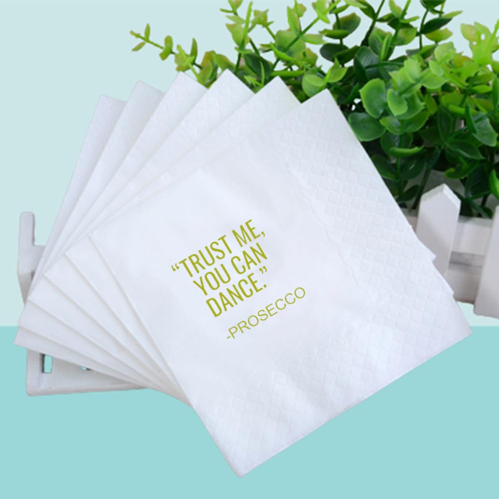 NEW YEARS: Trust Me You Can Dance Prosecco Paper Disposable Party Napkins (100 Pieces)